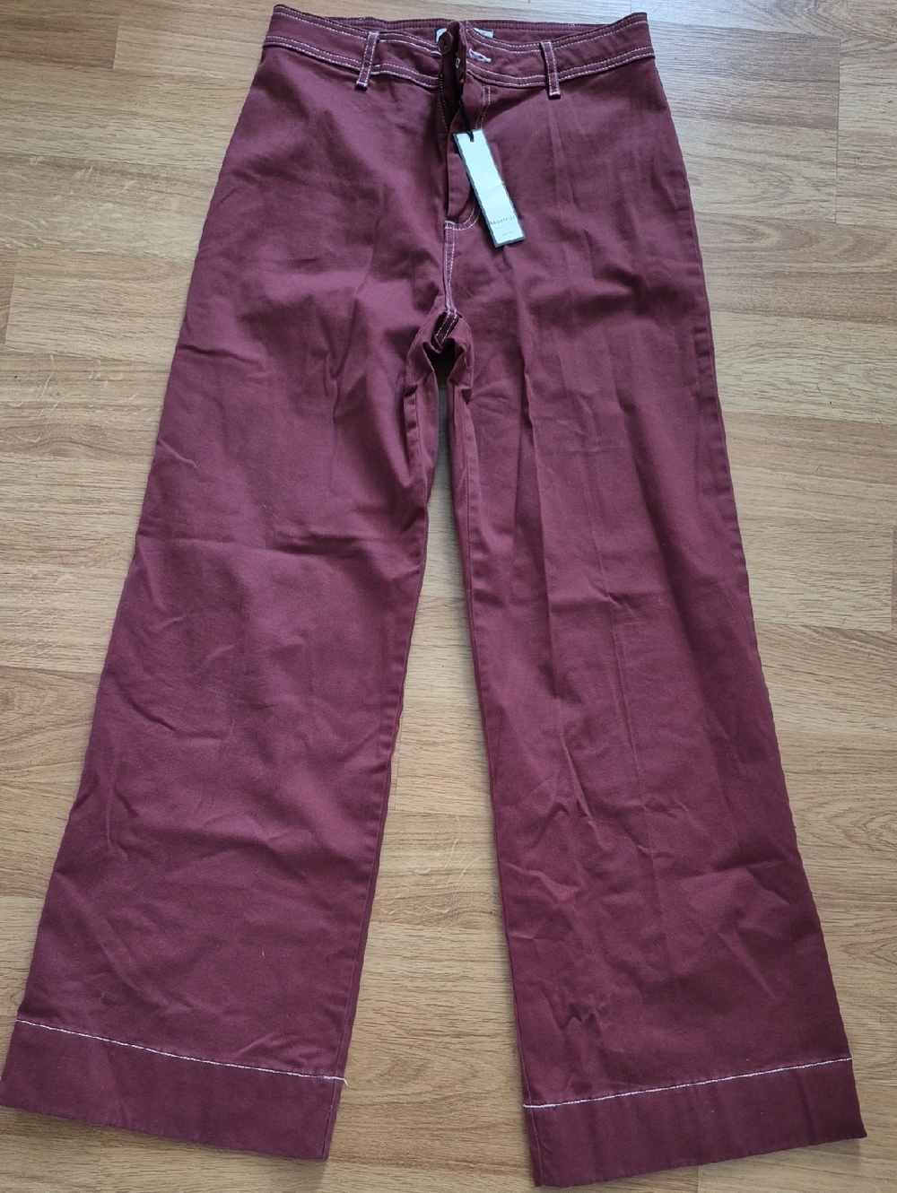bagatelle Maroon Straight-Leg Trousers